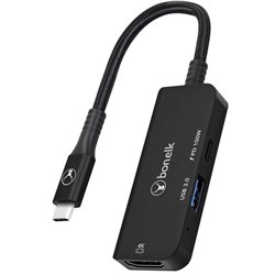 Bonelk Long-Life USB-C 3-in-1 Multiport Hub Black