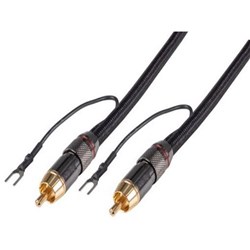 Dynamix Coaxial Subwoofer RCA Male Cable with Grounding Spade Connectors 3m