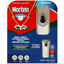 Mortein Odourless Indoor & Outdoor Multi Insect Automatic Spray Unit & Refill 154g
