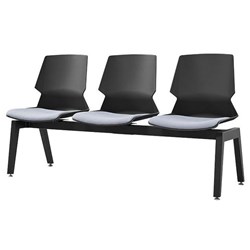 Sylex Prism 3 Seat Beam Chair Black/Grey
