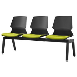Sylex Prism 3 Seat Beam Chair Black/Lime