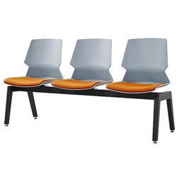Sylex Prism 3 Seat Beam Chair Grey/Orange