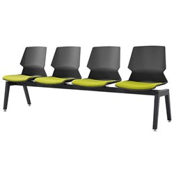 Sylex Prism 4 Seat Beam Chair Black/Lime