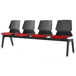 Sylex Prism 4 Seat Beam Chair Black/Red
