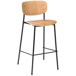 Eden Grove Bar Stool 760mm Natural Oak Timber/Black