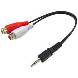 Dynamix Stereo 3.5mm Male to 2 RCA Female Cable 0.2m