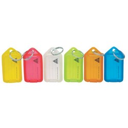 Kevron ID5 Security Key Ring Tag 56x30mm Assorted Colours, Pack of 50