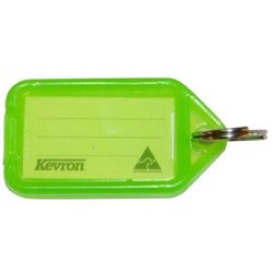 Kevron ID5 Security Key Ring Tag 56x30mm Green, Pack of 50