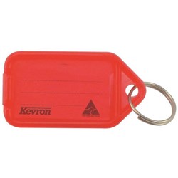Kevron ID5 Security Key Ring Tag 56x30mm Red, Pack of 50