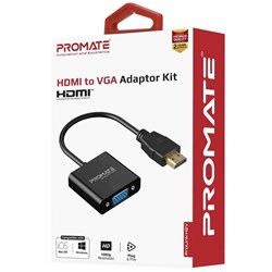 Promate HDMI Male to VGA Female Display Adapter Black