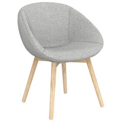 Camellia Single Sofa Chair Timber Base Reef Fabric/Grey