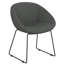 Camellia Sofa Chair Sled Base Reef Fabric/Black