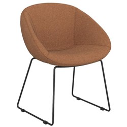 Camellia Sled Base Sofa Chair Reef Fabric/Fennel Seed