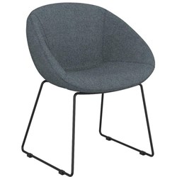 Camellia Sofa Chair Sled Base Reef Fabric/Steel Blue