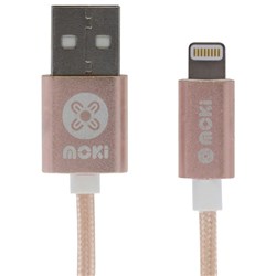 Moki Lightning SynCharge Braided Cable Rose Gold 900mm