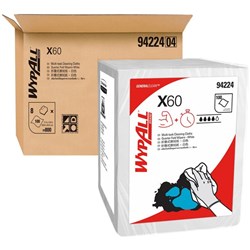 WypAll X60 Single Sheet Wipers (94224) White, Carton of 8