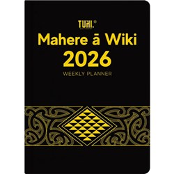 Tuhi B53 Premium Bilingual Diary Week To View Mahere a Wiki 2026 Black/Gold