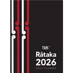 Tuhi B51 Bilingual Diary Day Per Page Rataka 2026 Black Koru