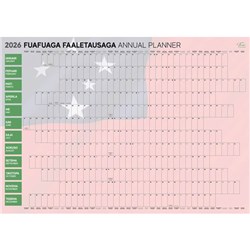 Tuhi A2 Dated Year Wall Planner Double Sided Laminated 2026 Bilingual English/Samoan