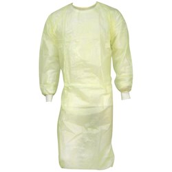 Help-It Fluid Resistant Isolation Gown Yellow XL, Box of 50