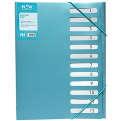 FM New Gen A4 File Divider 12 Tab Ocean Blue