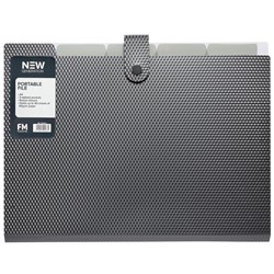 FM New Gen A4 Expanding Portable File Gunmetal Black