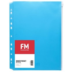 FM Vivid A4 Binder Pocket with Zipper Lock Ice Blue