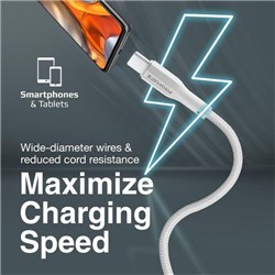 Promate USB-A to USB-C Super Flexible Cable White 1m