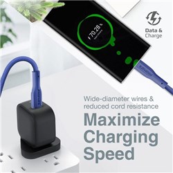 Promate USB-C to USB-C Super Flexible Cable Blue 1m