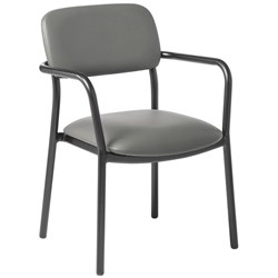 Eden Fit Visitor Chair With Arms Black Frame Standard Vinyl/Charcoal Grey