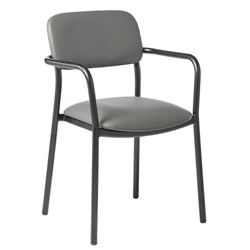 Eden Fit Visitor Plus Chair With Arms Standard Vinyl/Charcoal Grey