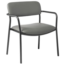 Eden Fit Visitor Bariatric Chair With Arms Standard Vinyl/Charcoal Grey