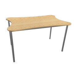 SitRite Bone Shaped Group Table Maple/Silver
