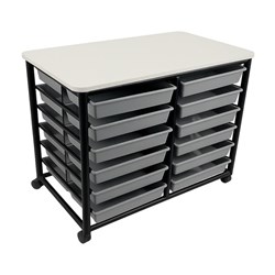 SitRite Double Bay Tote Trolley 940x550mm Grey/Black