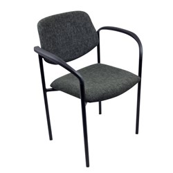 SitRite Nomad Visitor Chair with Arms Black Frame Poly Fabric/Graphite Grey