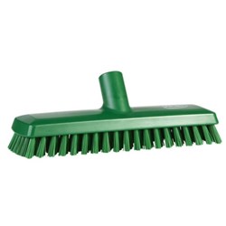 Vikan Waterfed Stiff Bristle Floor Scrub Brush 270mm Green