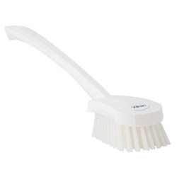 Vikan Churn Long Handled Stiff Bristle Brush 415mm White