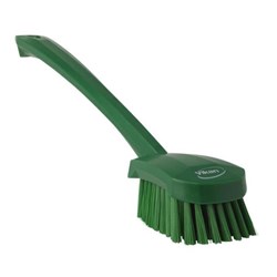 Vikan Churn Long Handled Stiff Bristle Brush 415mm Green