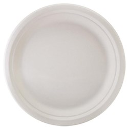Bagasse Natural Sugarcane Plates 230mm White, Carton of 400