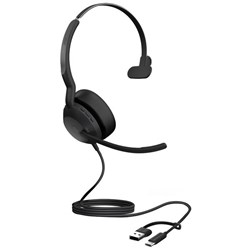 Jabra Evolve2 50 UC Mono Wired Headset USB-C/A Black