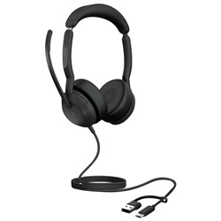 Jabra Evolve2 50 MS Stereo Wired Headset USB-C/A Black