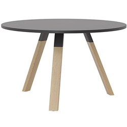 Ligna Round Meeting Table 900mm Oak/Black