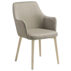 Eden Olli Visitor Chair 4 Leg Timber Look Frame Standard Polyester/Flax