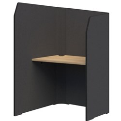 Sonic Mini Focus Standup Workpod 1300x900x1000mm Charcoal Grey/Classic Oak