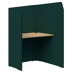 Sonic Mini Focus Standup Workpod 1300x900x1000mm Peacock Green/Classic Oak