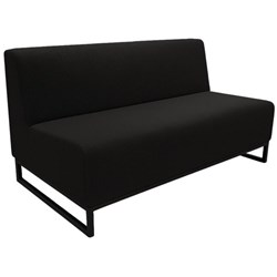 Jive 2.5 Seater Sofa Sled Base Steel Frame Black/Ebony Black