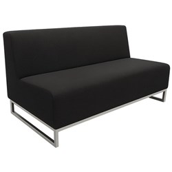 Jive 2.5 Seater Sofa Sled Base Steel Frame Silver/Ebony Black
