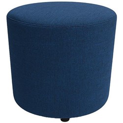 Ottoman Round 450mm Poly Fabric/Steel Blue
