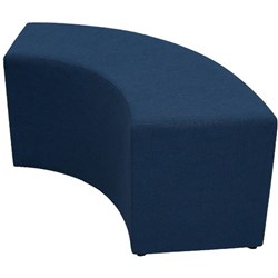 Curved Quarter Ottoman 1500mm Poly Fabric/Steel Blue