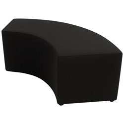 Curved Quarter Ottoman 1500mm Poly Fabric/Ebony Black